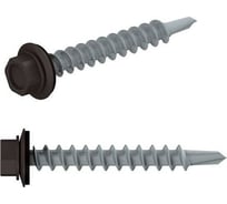 Кровельный саморез STARFIX 4.8x70 мм, цинк, шайба с прокладкой, PT1, RAL 8019, 2500 шт. в коробе SM-44491-2500