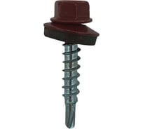 Кровельный саморез STARFIX 5.5x25 мм, цинк, шайба с прокладкой, PT3, RAL 3011, 250 шт. в картонной упаковке SMC3-31697-250