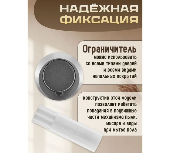 Скрытый дверной ограничитель MORELLI SECRET DS SC магнитный, цвет - матовый хром 9014716