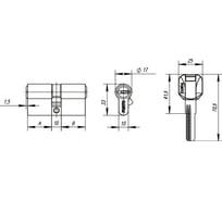 Цилиндровый механизм PUNTO Z400/70 mm 30+10+30 CP хром 5 кл. 35245