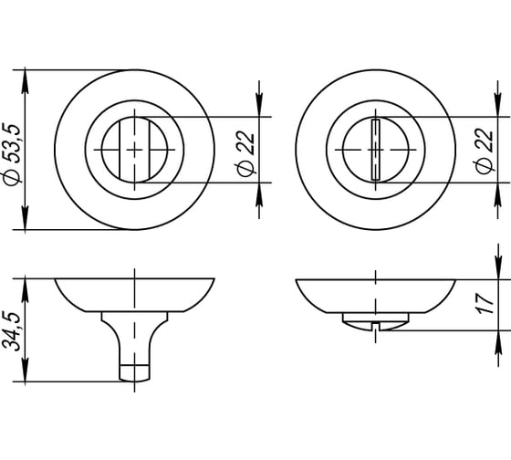 Поворотная ручка PUNTO BK6 TL WH-19 белый 40169