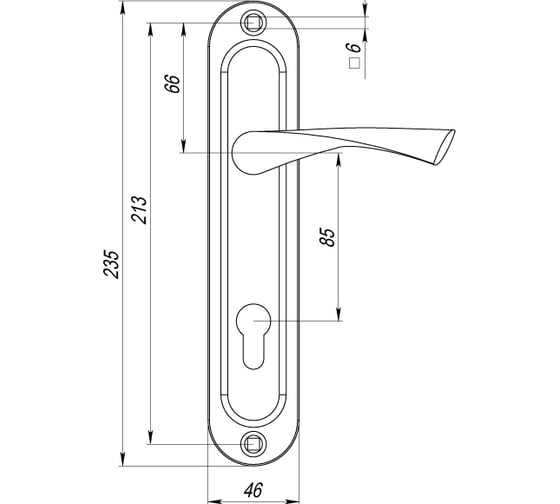 Ручка на планке PUNTO P90 8518 CRONA CP 41977