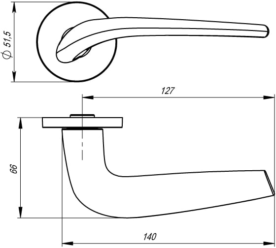 Раздельная ручка ARMADILLO TWIN URS SN-3 матовый никель 39249