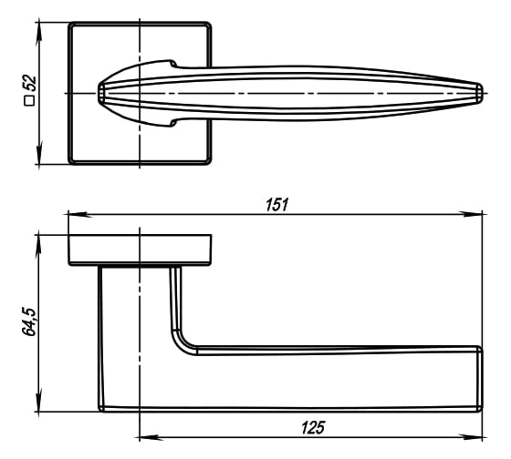 Раздельная ручка ARMADILLO SQUID USQ9 SN-3 матовый никель 34309