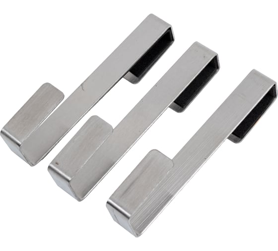 Набор крючков UNISTOR DREK на стеклянную дверь для душевой кабины 7-10 мм, нержавеющая сталь, 1.2x2х9 см, 3 шт. 213076 1