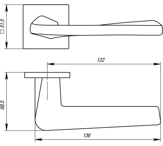 Раздельная ручка ARMADILLO TORSO USS CP-8 хром 39203