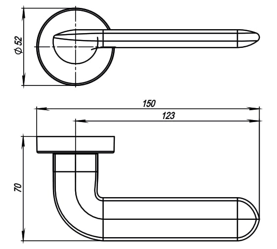 Раздельная ручка ARMADILLO EXCALIBUR URB4 GOLD-24 золото 24К 34277