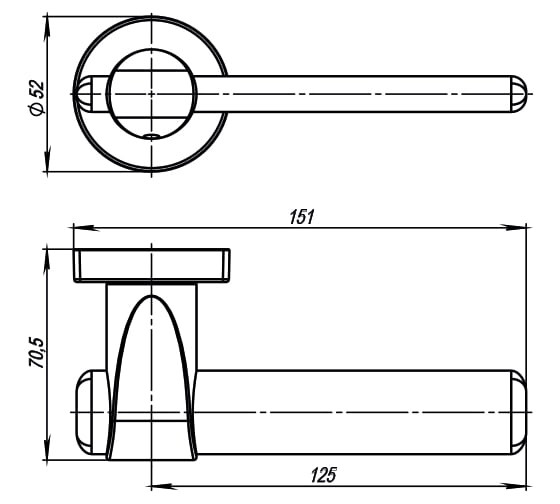 Раздельная ручка ARMADILLO AJAX URB1 SN/CP-3 матовый никель/хром 34259