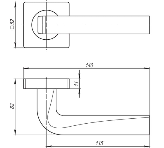 Раздельная ручка ARMADILLO KEA SQ001-21ABL-18 темная медь 34117