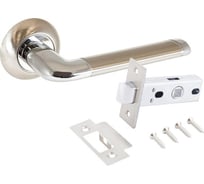 Ручка АЛЛЮР комплект ручка и защелка АРТ ПОЛО SN/CP+L45-8 SN (1582/S45)