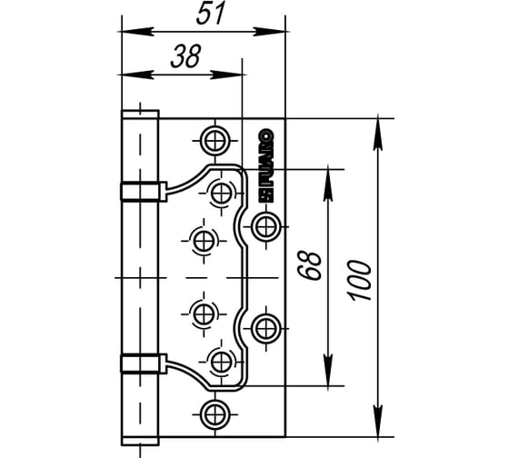 Универсальная петля без врезки Fuaro 500-2BB 100x2,5 PN мат. никель (2шт) 32333