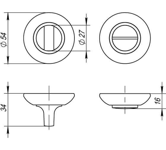 Поворотная ручка Fuaro BK6 RM SN/CP-3 23697