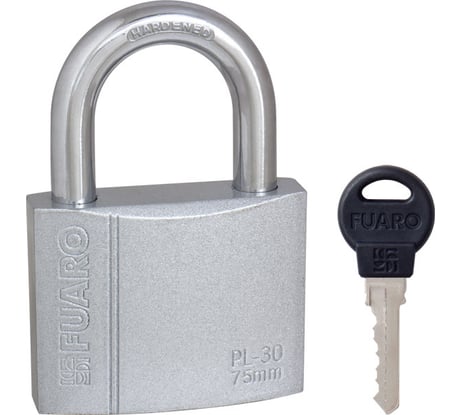 Навесной замок Fuaro PL-3075 75мм 3 англ. кл. БЛИСТЕР 26345