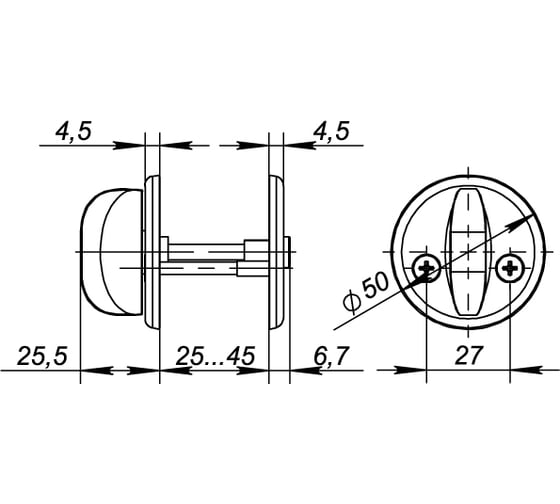 Поворотная ручка Fuaro WC-001-CP хром 37883