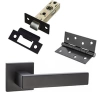 Комплект для межкомнатной двери PAULINIDOR ручки 541-03 slim, защелка 5-45 pl, врезные петли 2 шт., черный 541-03slim5-45pl4SBL