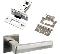 Комплект для межкомнатной двери PAULINIDOR ручки 541-03 slim, защелка магнитная 5-50, петли б/врезки 2 шт., никель 541-03slim5-502SSN