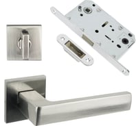 Комплект для межкомнатной двери PAULINIDOR ручки 541-03 slim, сантехническая магнитная защелка 5096, завертка AL 03, никель 541-03slim5096AL03SN