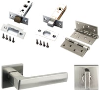 Комплект для межкомнатной двери PAULINIDOR ручки 541-03 slim, 5-45PL, 03 slim, BK45, врезные петли 2 шт., никель 541-03slim5-45AL03BK454SSN