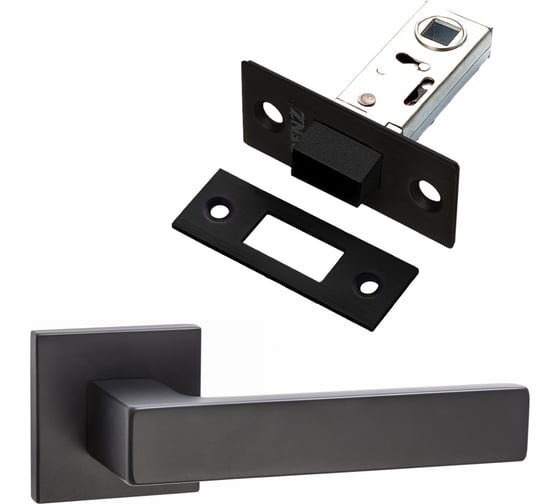 Комплект для межкомнатной двери PAULINIDOR ручки 541-03 slim, защелка магнитная 5-50, черный 541-03slim5-50BL 1