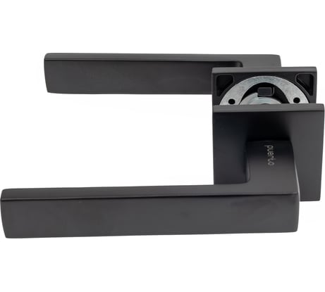 Комплект для межкомнатной двери PAULINIDOR ручки 541-03 slim + сантехническая магнитная защелка 5096 + завертка AL 03 slim + петли, 2 шт., черный 541-03slim5096AL032SBL