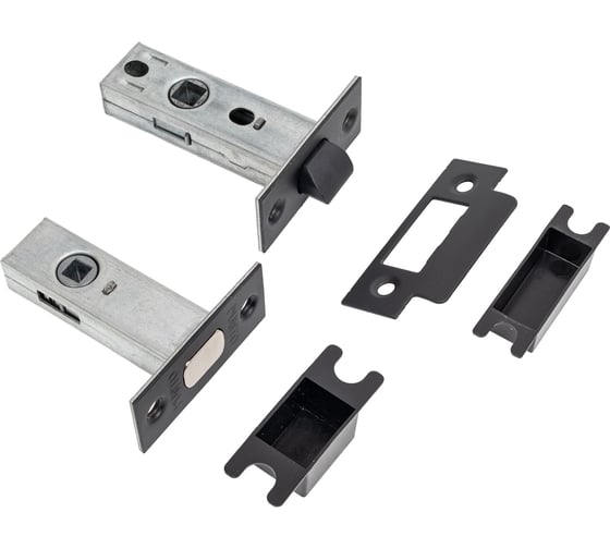 Комплект для межкомнатной двери PAULINIDOR ручки 541-03 slim, 5-45PL, AL 03 slim, BK45, петли 2 шт., черный 541-03slim5-45AL03BK452SBL