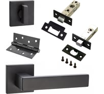 Комплект для межкомнатной двери PAULINIDOR ручки 541-03 slim +5-45PL, AL 03 slim +а BK45, врезные петли 2 шт., черный 541-03slim5-45AL03BK454SBL