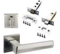 Комплект для межкомнатной двери PAULINIDOR ручки 541-03 slim, защелка 5-45PL, завертка AL 03 slim, задвижка BK45, никель 541-03slim5-45AL03BK45SN