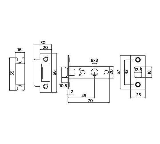 Защёлка под ручку BUSSARE L6-45 PLAST WHITE Белый 940002023055