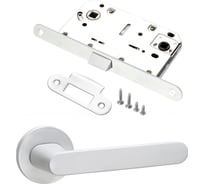 Комплект для межкомнатной двери PAULINIDOR ручки 545-06 slim, сантехническая защелка 96PL, белый 545-06slim96PLMSW