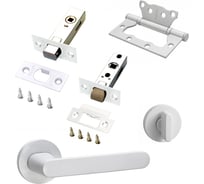 Комплект для межкомнатной двери PAULINIDOR ручки 545-06 slim, 5-45PL, AL 06 slim, а BK45, петли 2 шт., белый 545-06slim5-45AL06BK452SMSW