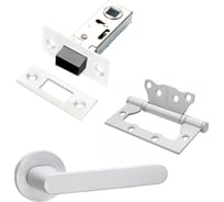 Комплект для межкомнатной двери PAULINIDOR ручки 545-06 slim, защелка магнитная 5-50, петли б/врезки 2 шт., белый 545-06slim5-502SMSW