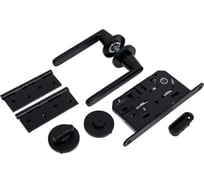 Комплект для межкомнатной двери PAULINIDOR ручки 545-06 slim, сантехническая магнитная защелка 5096, AL 06 slim, врезные петли 2 шт., черный 545-06slim5096AL064SBL