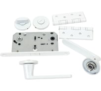 Комплект для межкомнатной двери PAULINIDOR ручки 545-06 slim, сантехническая магнитная защелка 5096, AL 06 slim, врезные петли 2 шт., белый 545-06slim5096AL064SMSW