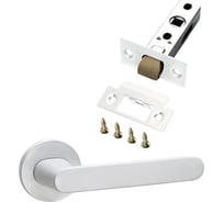 Комплект для межкомнатной двери PAULINIDOR ручки 545-06 slim, защелка 5-45 pl, белый 545-06slim5-45plMSW