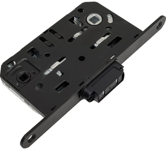 Комплект для межкомнатной двери PAULINIDOR ручки 545-06 slim, сантехническая магнитная защелка 5096, AL 06 slim, черный 545-06slim5096AL06BL