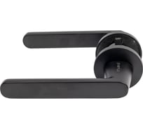 Комплект для межкомнатной двери PAULINIDOR ручки 545-06 slim, сантехническая защелка 96PL, петли б/врезки 2 шт., черный 545-06slim96PL2SBL