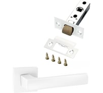 Комплект для межкомнатной двери PAULINIDOR ручки 527-03 + защелка 5-45 plastic, белый 527-03 5-45 MSW