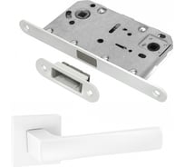 Комплект для межкомнатной двери PAULINIDOR ручки 527-03 + сантехническая магнитная защелка 5096, белый 527-03 5096 MSW