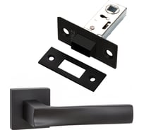 Комплект для межкомнатной двери PAULINIDOR ручки 527-03 + защелка магнитная 5-50, черный 527-03 5-50 BL
