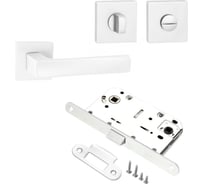 Комплект для межкомнатной двери PAULINIDOR ручки 527-03 + сантехническая защелка 96 PL + завертка AL 03, белый 527-03 96PL AL03 MSW