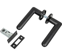 Комплект для межкомнатной двери PAULINIDOR ручки 546-06 slim, защелка магнитная 5-50, черный 546-06slim5-50BL