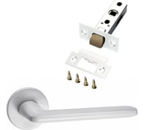 Комплект для межкомнатной двери PAULINIDOR ручки 546-06 slim, защелка 5-45 pl, белый 546-06slim5-45plMSW