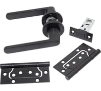 Комплект для межкомнатной двери PAULINIDOR ручки 546-06 slim, защелка магнитная 5-50, петли б/врезки 2 шт., черный 546-06slim5-502SBL