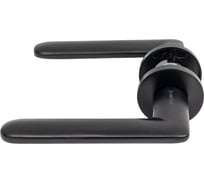 Комплект для межкомнатной двери PAULINIDOR ручки 546-06 slim, сантехническая защелка 96PL, врезные петли 2 шт., черный 546-06slim96PL4SBL