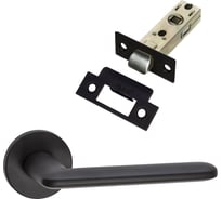 Комплект для межкомнатной двери PAULINIDOR ручки 546-06 slim, защелка 5-45 pl, черный 546-06slim5-45plBL