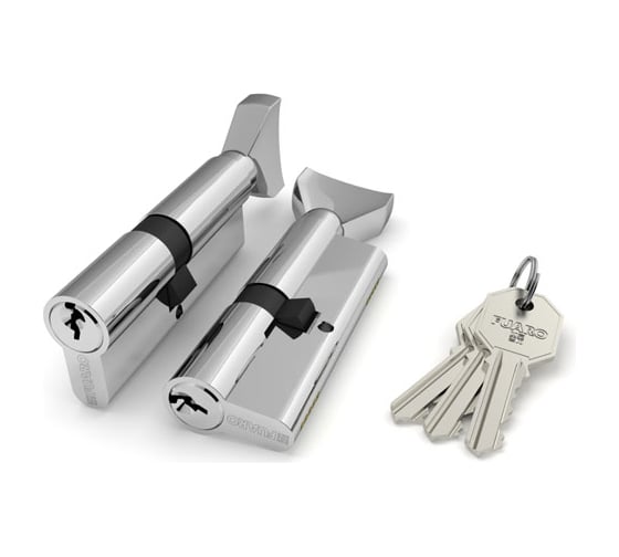 Цилиндровый механизм с вертушкой Fuaro 100 CM 80 mm /35+10+35/ 3 ключа CP хром 23749
