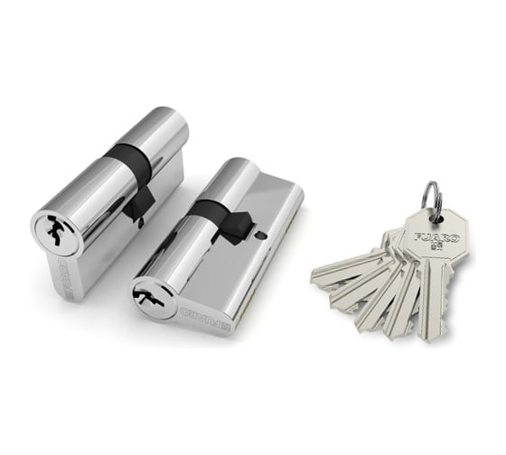 Цилиндровый механизм Fuaro 100 CA 80 mm /35+10+35/ CP хром 5 кл. 21497
