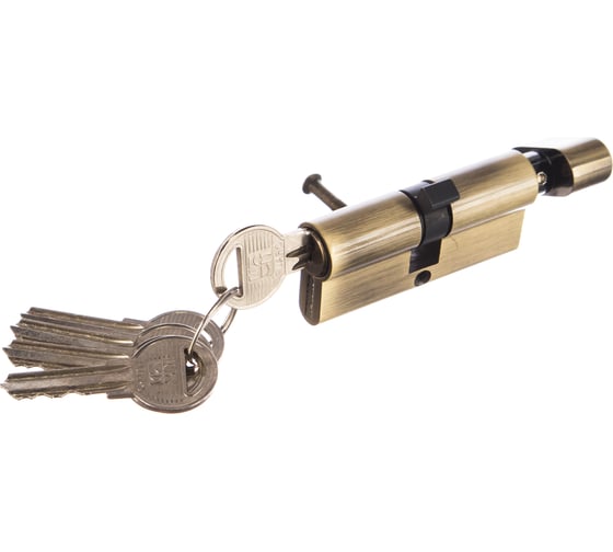 Цилиндровый механизм с вертушкой Fuaro 100 ZM 70 mm /30+10+30/ AB бронза 5 кл. 37065
