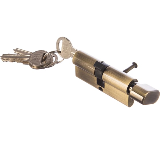 Цилиндровый механизм с вертушкой Fuaro 100 ZM 70 mm /30+10+30/ AB бронза 5 кл. 37065