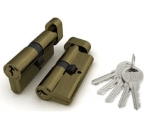 Цилиндровый механизм с вертушкой Fuaro 100 ZM 60 mm /25+10+25/ AB бронза 5 кл. 37063